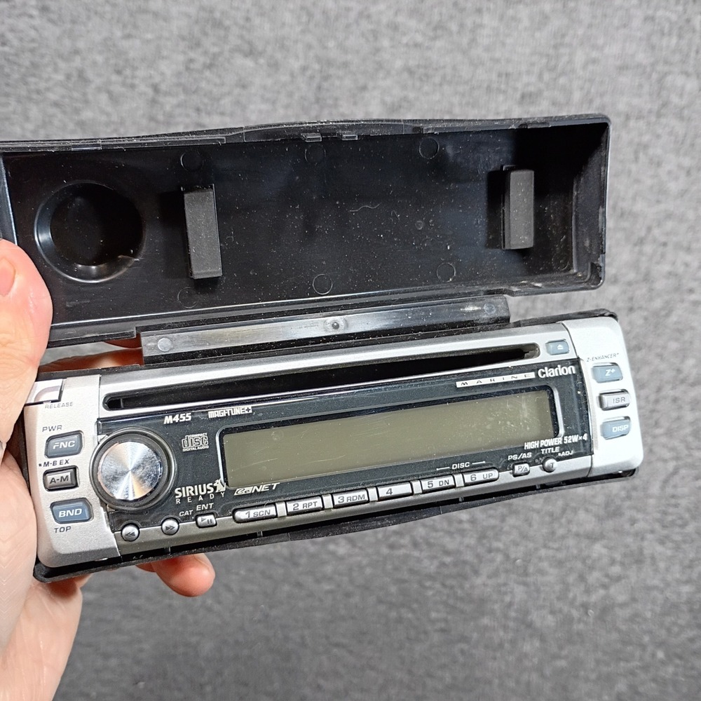 Clarion M455 Marine CD Receiver Faceplate Silver Sirius Ready FACEPLATE ONLY